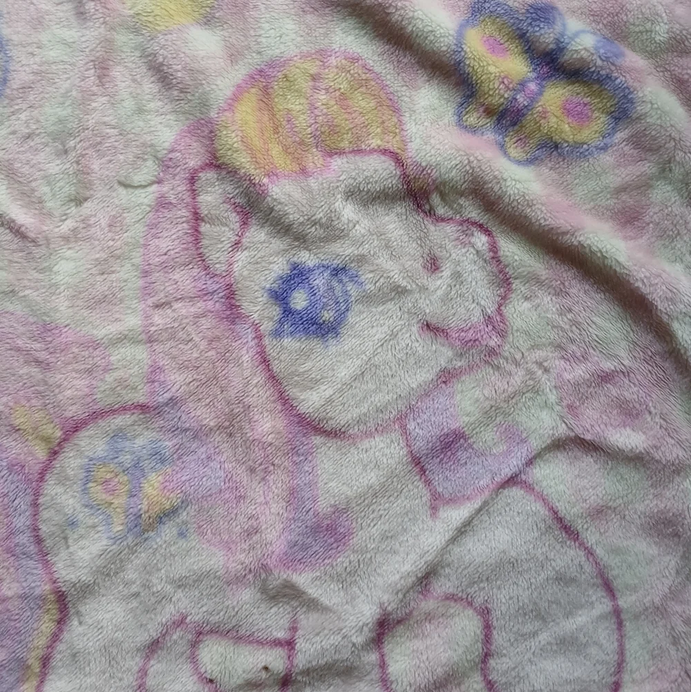 Vintage My Little Pony Pink and Purple Kids Blanket G3 Fluttershy - Picture 3 of 11